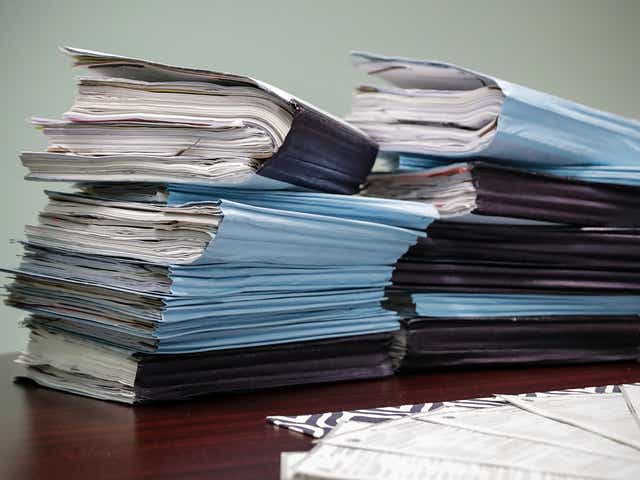 The case files of some clients that the Center for At-Risk Elders has lost due to COVID-19, seen on Tuesday, Oct. 13, 2020. The center represents more than 150 elderly and disabled Hoosiers through its adult guardianship program and had lost 16 clients to COVID-19 as of December 11, 2020.