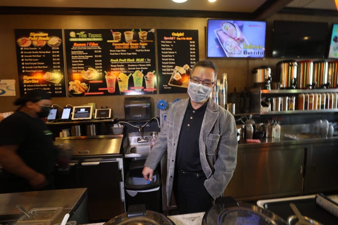 David Weng is the owner of Q Tea Tapas on Main St., a small restaurant that returned after being closed for a few months before reopening in June.  The current pandemic has affected small businesses in downtown Fort Lee.