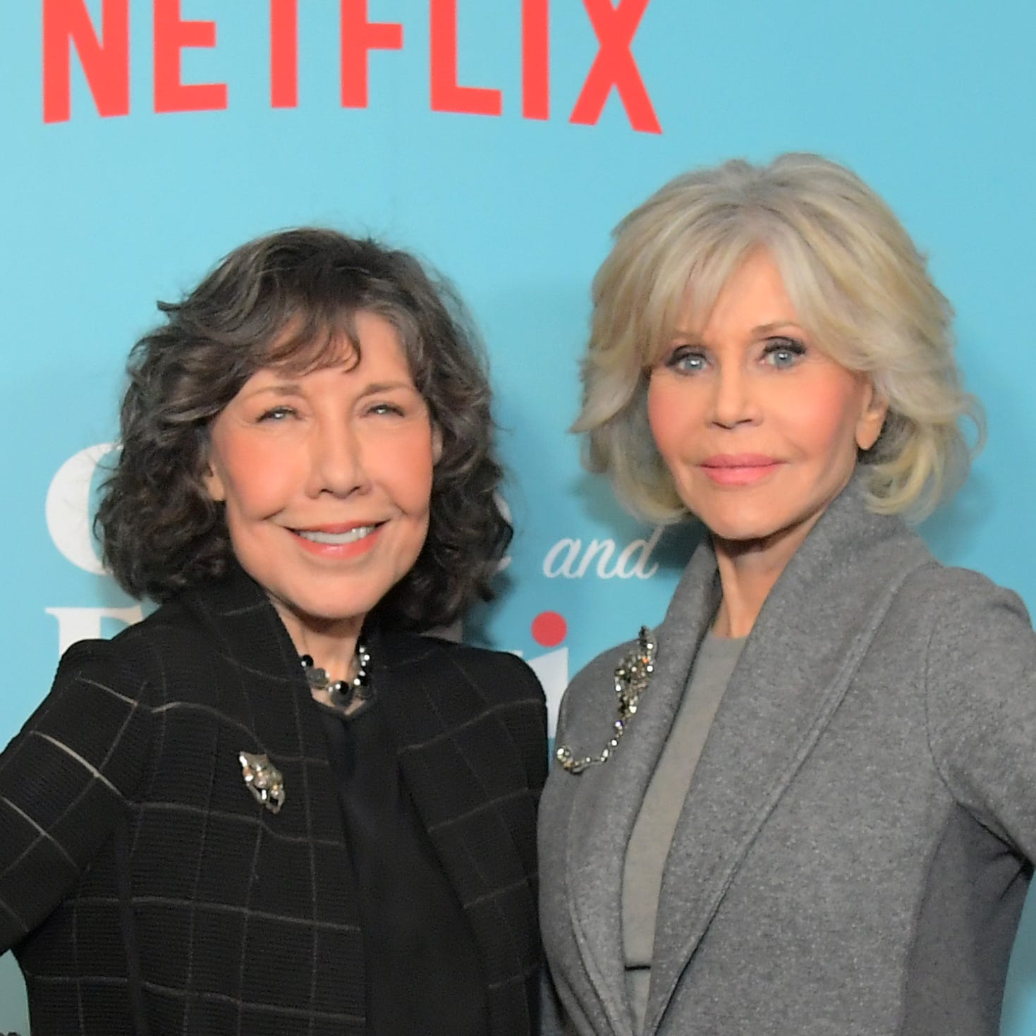 LOS ANGELES, CALIFORNIA - JANUARY 15: (L-R) Lily Tomlin and Jane Fonda attend a special screening of "Grace and Frankie Season 6", presented by Netflix, on January 15, 2020 in Los Angeles, California. (Photo by Charley Gallay/Getty Images for Netflix) ORG XMIT: 775456956 ORIG FILE ID: 1199817510