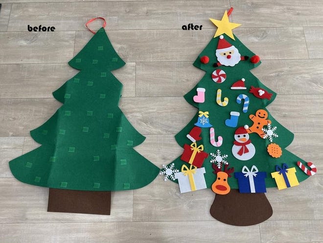A small cloth tree could be a good way to introduce the concept of a Christmas tree to a child.