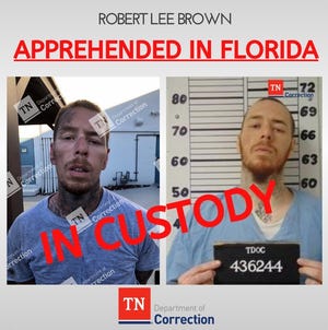Robert Lee Brown was one of two state prison escapees caught in Florida on Sunday night.
