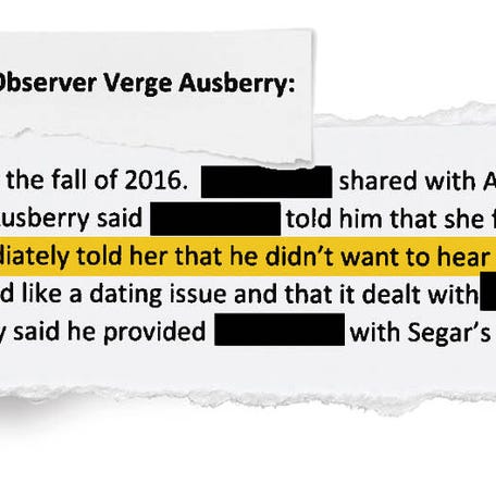 LSU Deputy Athletics Director Verge Ausberry told a female student he didn't want to hear her allegations of abuse by an athlete, and to report it to Senior Associate Athletic Director Miriam Segar instead, according to a Title IX report.