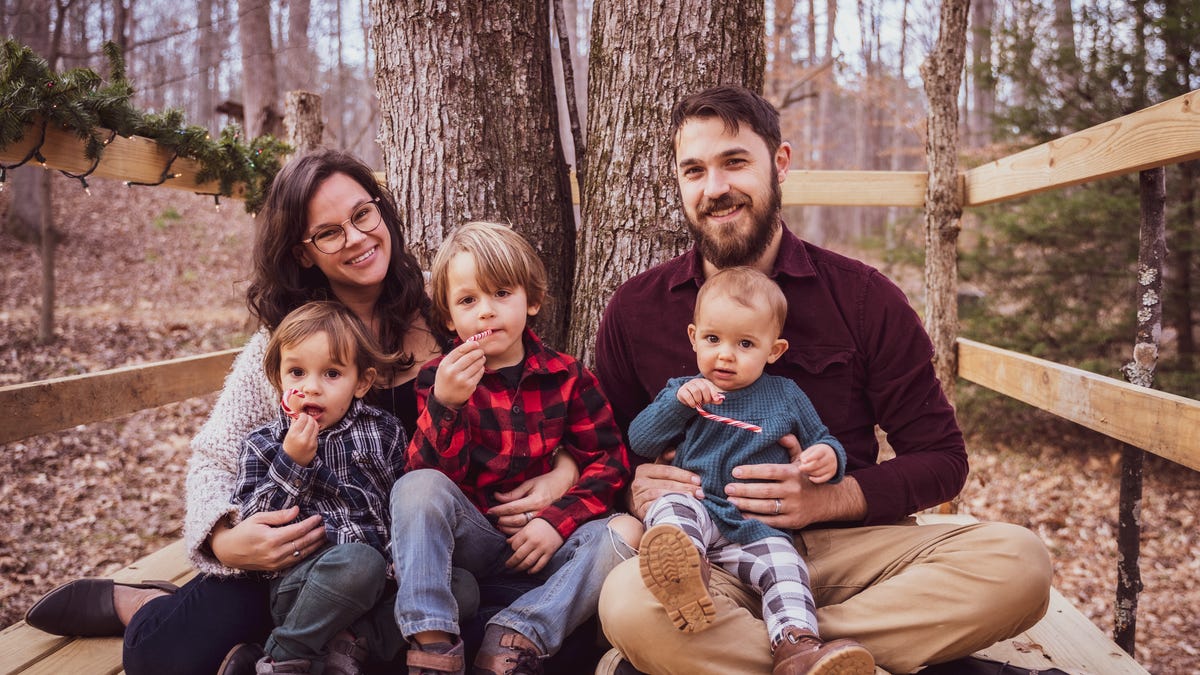 John Tyreman (with wife Chelsea, and children from left to right, Billy, Bodhi and Joanna) wants to maintain the work flexibility that enabled him to spend more time with his children during the pandemic.