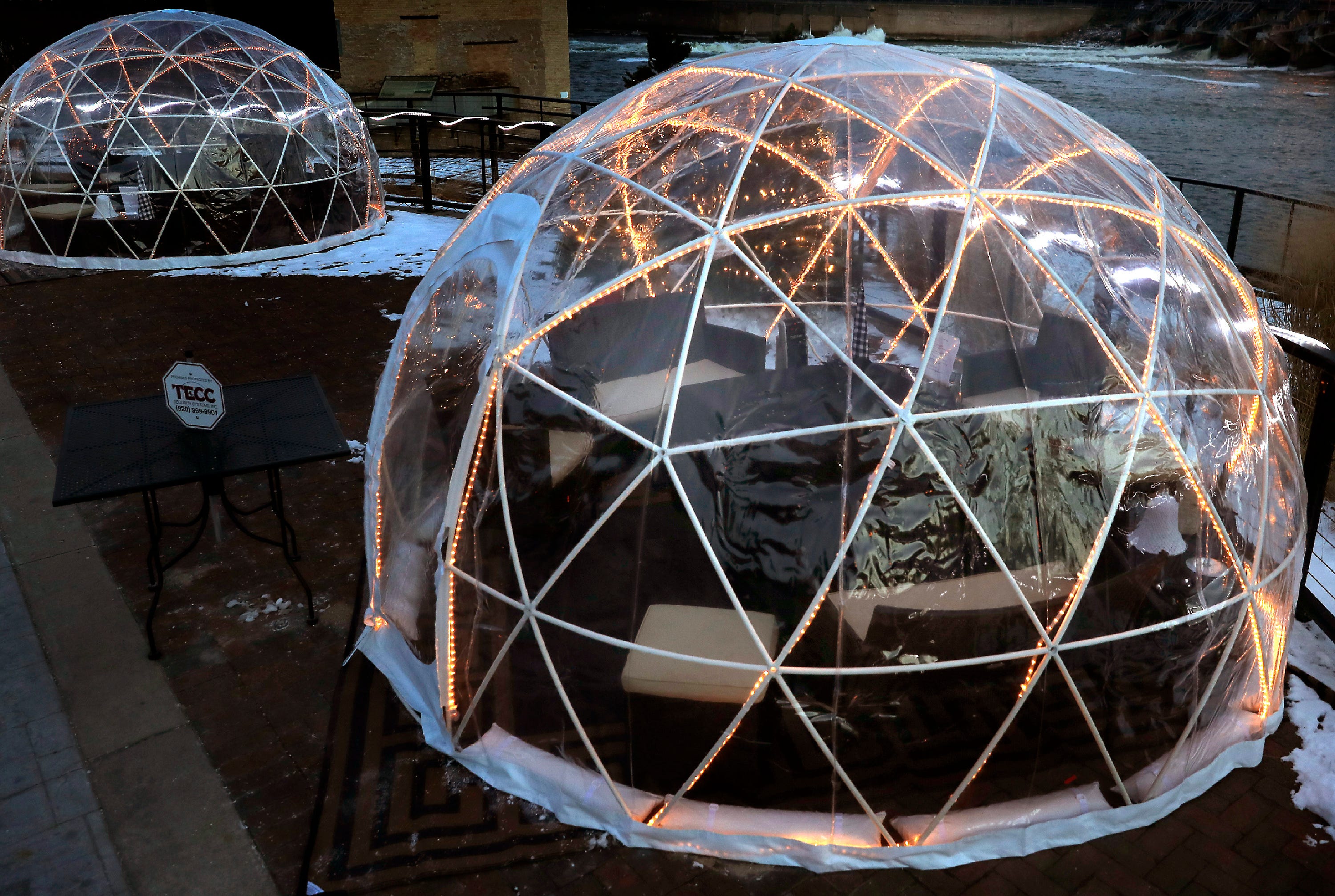 Fratellos in Appleton has domes for outdoor dining in cold weather