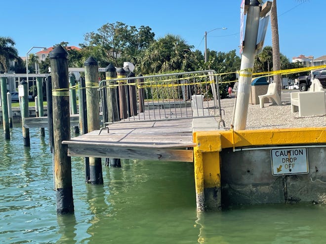 Tropical Storm Eta caused new damage to Caxambas Park's docks in November 2020, further deteriorating the popular water access point on Marco Island battered by previous storms. On Dec. 16, damage could be seen on one of the fixed or main docks.