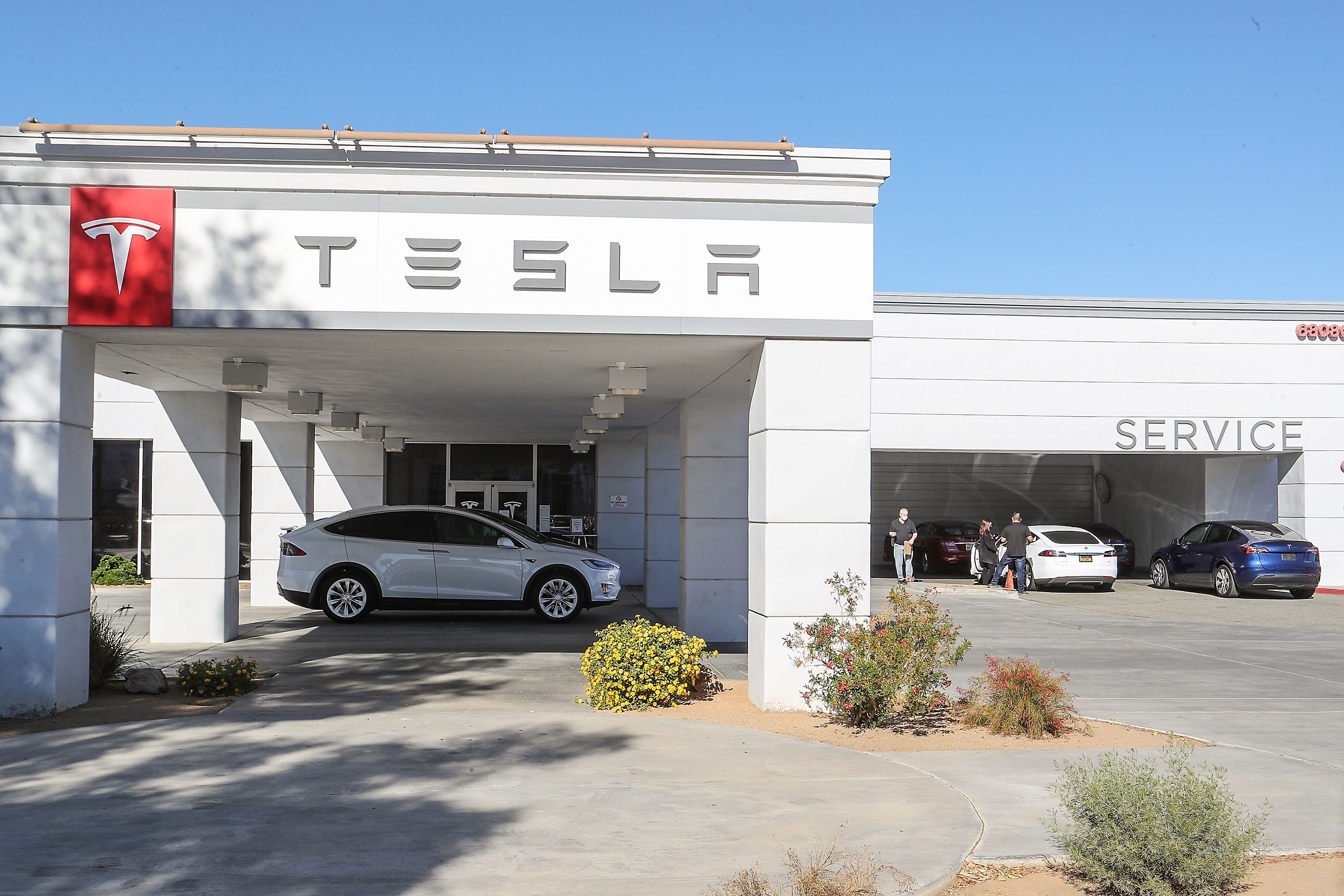 A Tesla dealership in Cathedral City, Calif., December 15, 2020.
