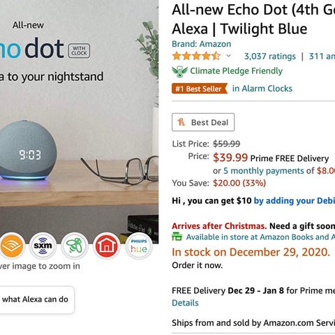 Echo Dot is not available until after Christmas