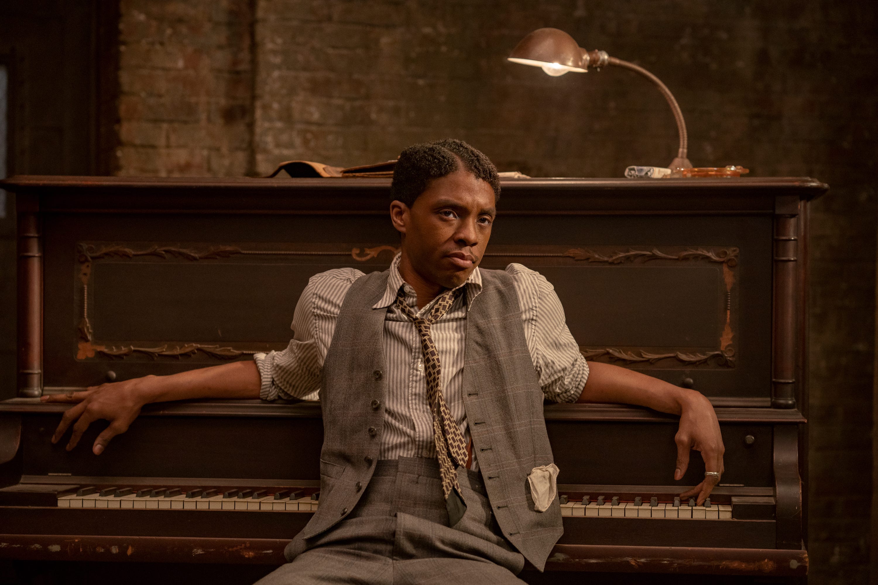 Chadwick Boseman plays a self-centered cornet player who has designs for having his own band in "Ma Rainey's Black Bottom."