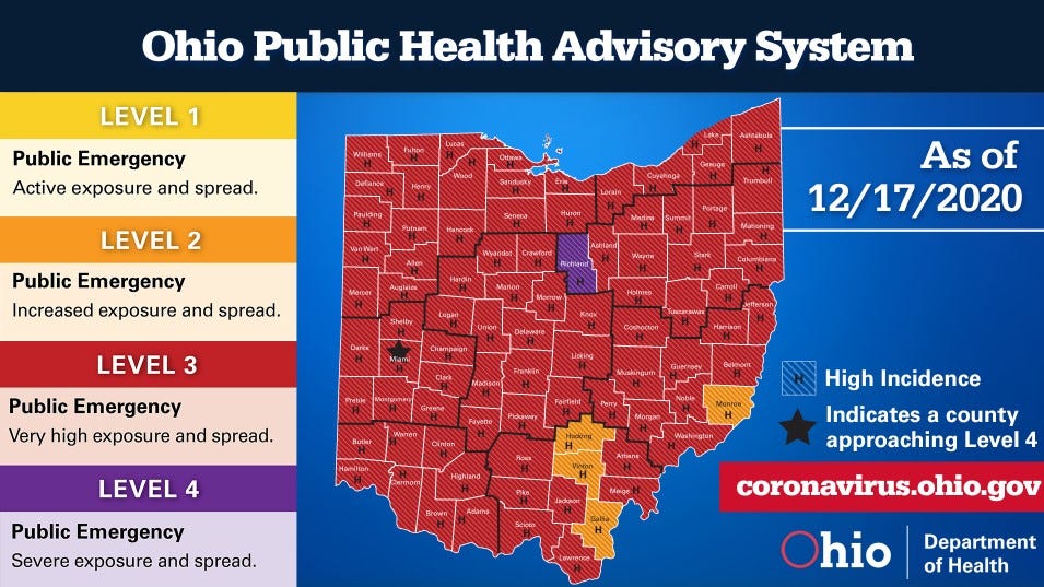 Ohio COVID19 map Why AkronCanton area is no longer on