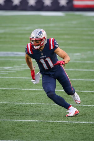 New England Patriots wide receiver Julian Edelman runs against the San Francisco 49ers on Oct. 25 in Foxboro.