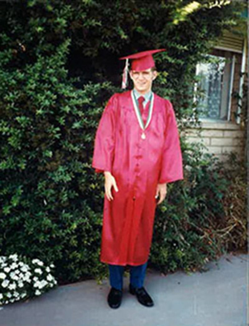 An undated photo shows Robin Moran at his graduation from Alhambra High School. Moran died of dehydration and malnutrition in March 2020.