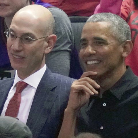 President Barack Obama and NBA commissioner Adam S