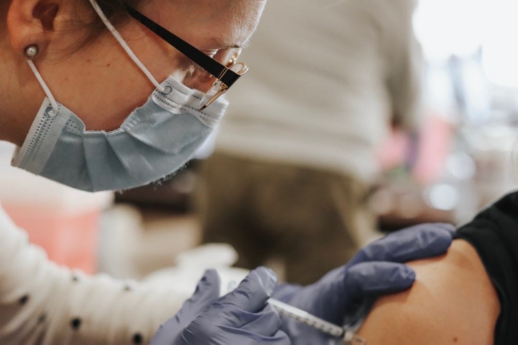 IU Health Ball Memorial Hospital frontline workers receive the Pfizer COVID-19 vaccine on Friday, Dec. 18.