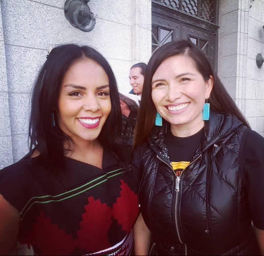 A photo of Cassandra Begay and Ethel Branch, founders of the Navajo and Hopi Families COVID-19 Relief Fund.