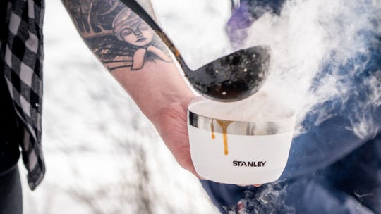 Nothing improves a winter campsite like a steaming cup of soup.