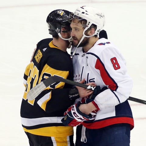 NHL stars Sidney Crosby (Penguins) and Alex Ovechk