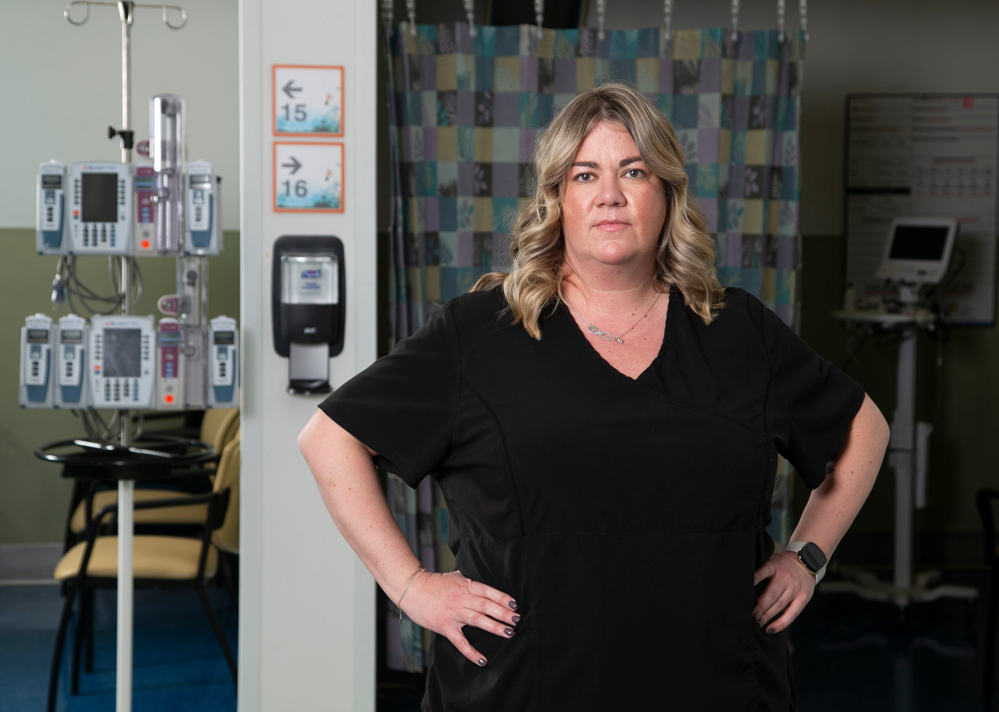 Jenny Granger, a registered nurse and a clinical resource leader at a COVID-19 unit at Valleywise Health Medical Center in Phoenix on Dec. 21, 2020.