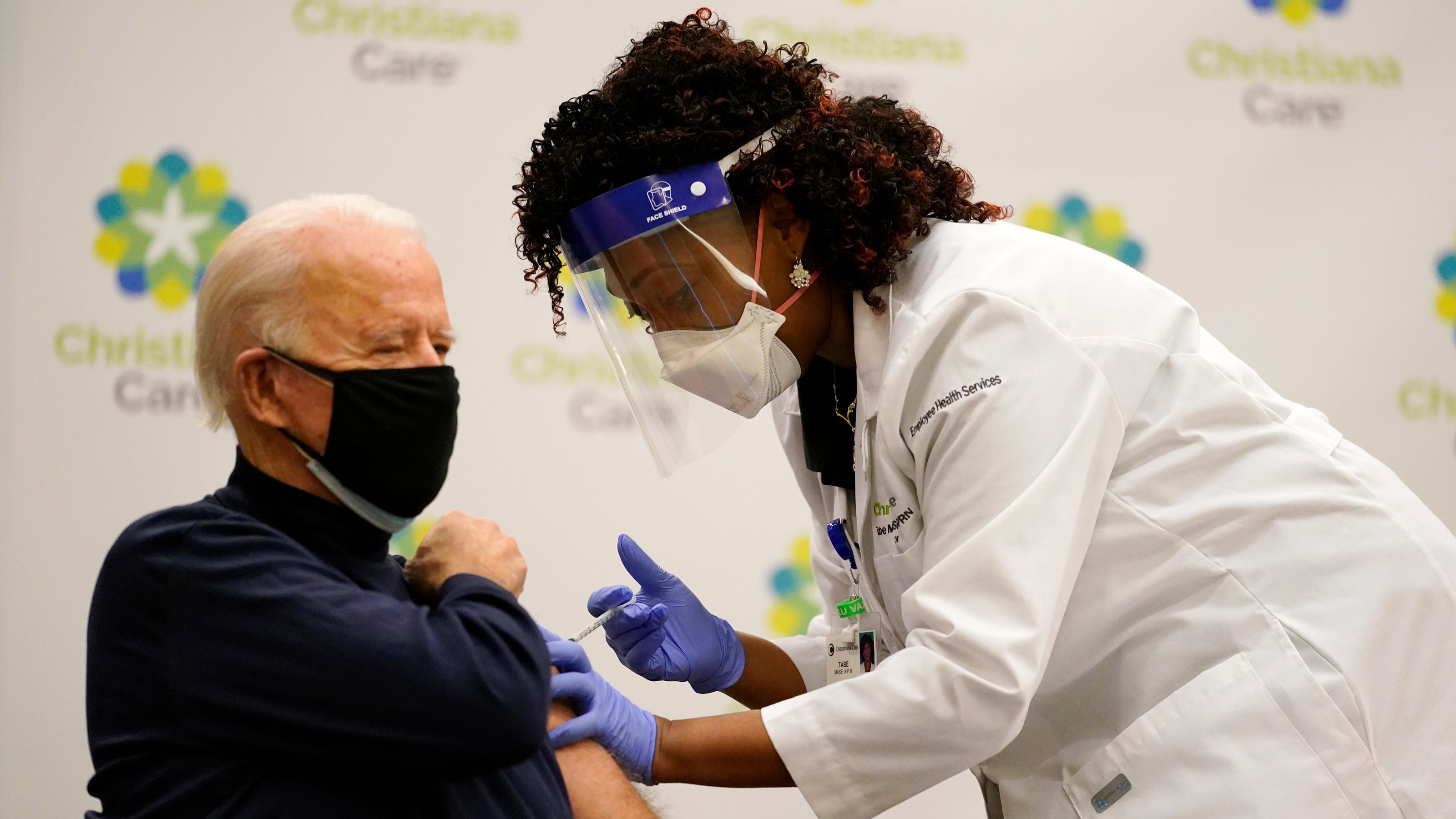 Joe Biden receives COVID-19 vaccine at ChristianaCare in Delaware
