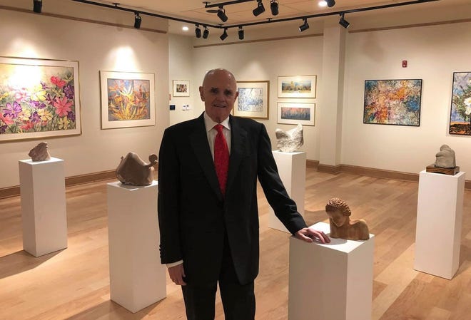 Dr. W. Baxter Perkinson, Jr. poses for a photo in the Baxter & Elaine Perkinson Gallery at the Perkinson Center for the Arts and Education in Chester on Dec. 19, 2020.