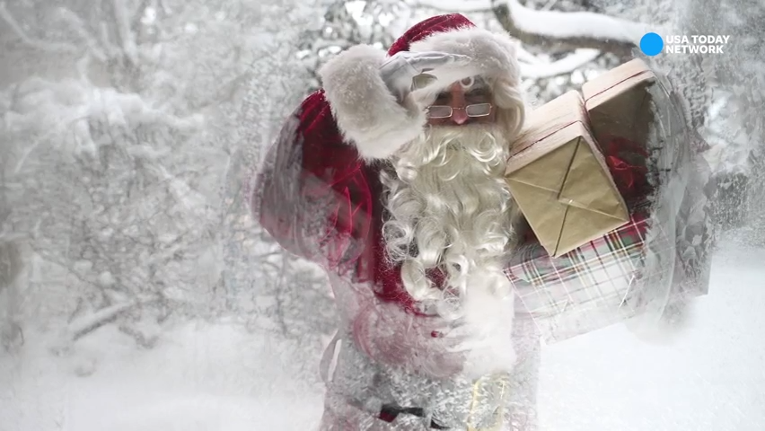 santa claus leaving north pole
