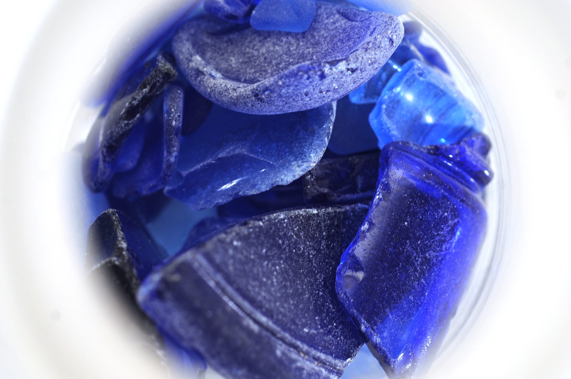 Lisa Plazzo's collection of sea glass is shown at her home in Wilmington on May 29, 2015.