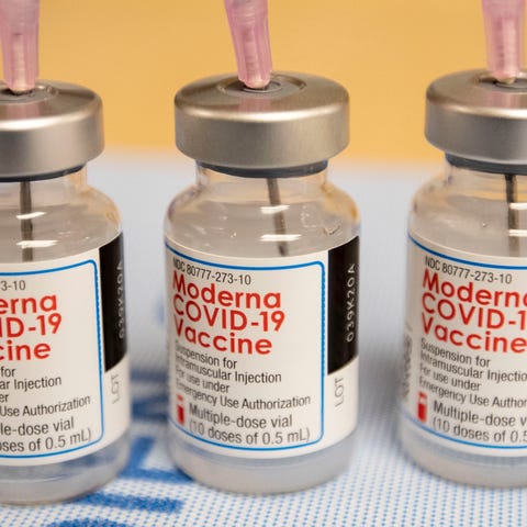 Bottles of the Moderna vaccine were delivered to C