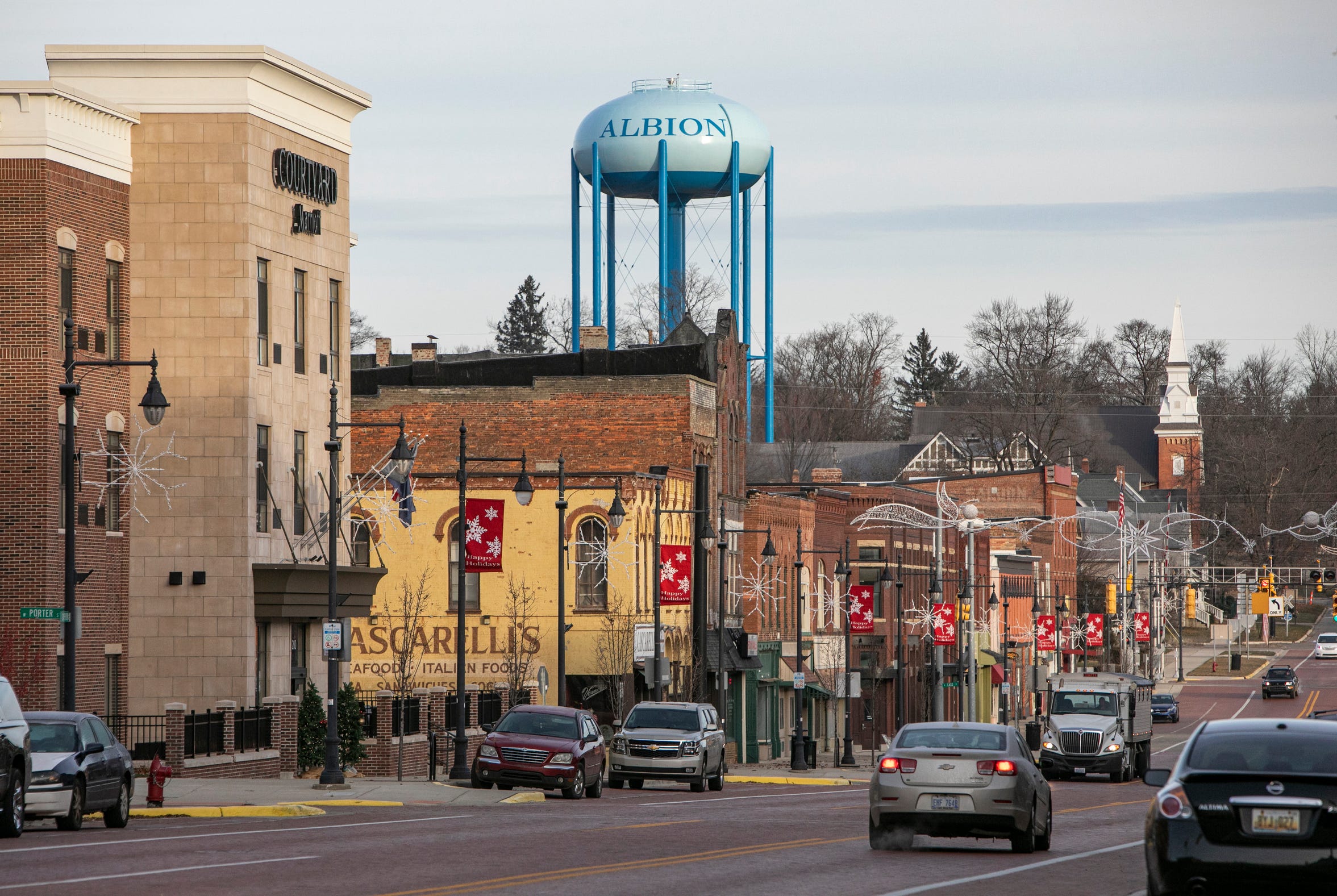 Downtown Albion is seen on Tuesday, Dec. 15, 2020.