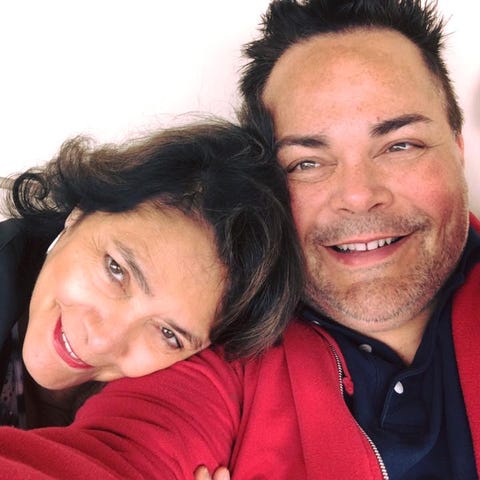 Shane Windmeyer, right, with his mother, Diann Men