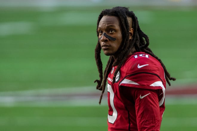 FILE - Arizona Cardinals three-time All-Pro receiver DeAndre Hopkins has been suspended without pay for six games for violating the NFL's policy on performance-enhancing substances.