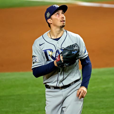 Blake Snell during Game 6 of the World Series.