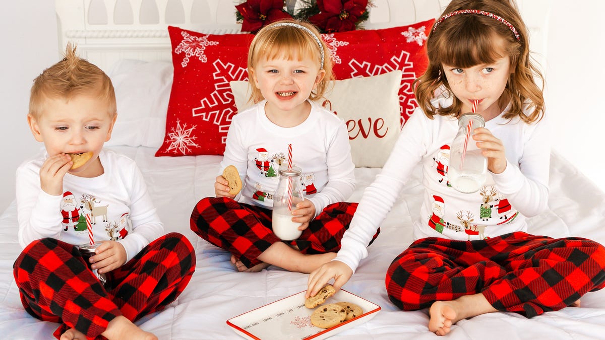 Macy, 4, Knox, 2, and Hinleigh, 5, ate up the cookies and drank the milk before Christmas, and might be celebrating New Year's Eve in similar fashion. Parents of the trio are Hannah Pace and Michael Burgess.
