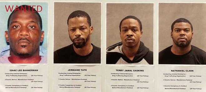 From left, Isaac Lee Bannerman, Jermaine Tate, Terry Jamal Gaskins and Nathaniel Clark are charged with drug offenses.