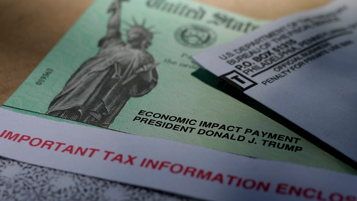 President Donald J.Trump's name is printed on a stimulus check issued by the IRS to help combat the adverse economic effects of the COVID-19 outbreak, Thursday, April 23, 2020, in  San Antonio. According to the Treasury Department, it marks the first time a president's name has appeared on any IRS payments, whether refund checks or other stimulus checks that have been mailed during past economic crises.