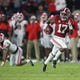 Alabama wide receiver Jaylen Waddle catches a pass after Georgia defensive back Tyson Campbell fell. (Gary Cosby Jr/The Tuscaloosa News via USA TODAY Sports)