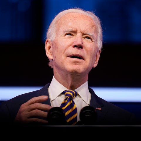 President-elect Joe Biden speaks at The Queen thea