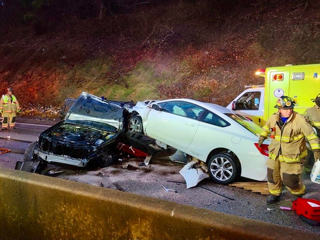 Interstate 83 south lanes in Newberry Township were shutdown as firefighters worked to extricate a trapped person on Saturday Jan. 2, 2021.