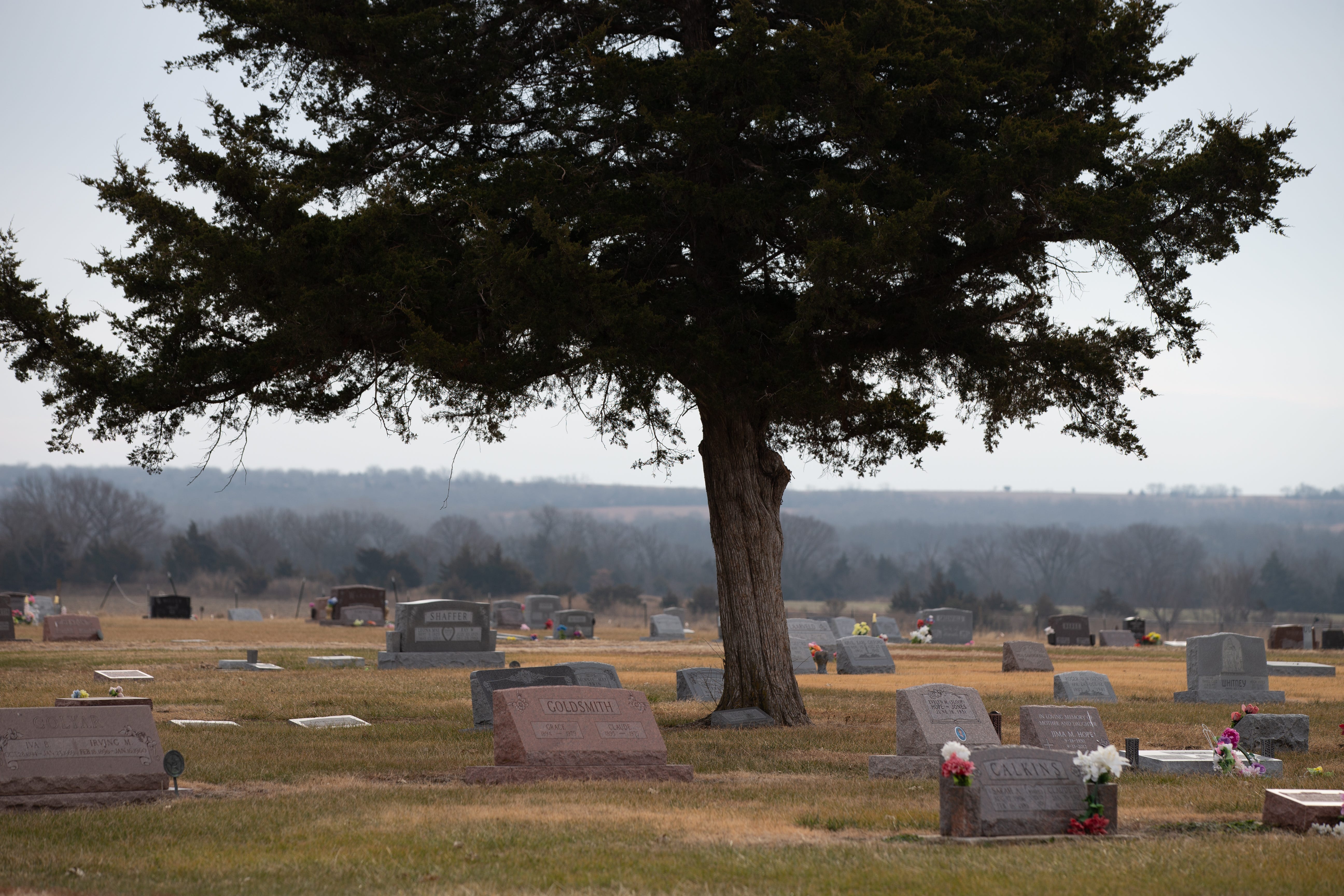 This cemetery at Melvern, where Lisa Montgomery formerly lived, has more than 1,800 gravesites, which is nearly five times the city's population.