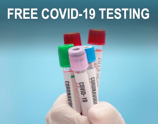 Free drive thru Covid-19 testing on Saturday, Jan. 9