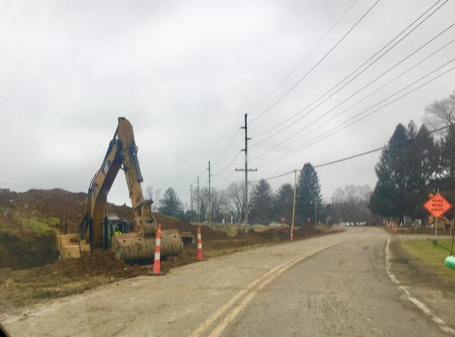 Crews were at work Jan. 6 on a sewer extension on River Road, one of many projects undertaken in 2020 and expected to bear fruit in 2021 and beyond.