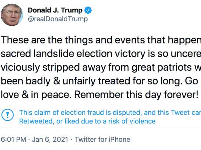 Donald Trump Twitter Facebook Video Censored Amid Capitol Hill Riot For a brief moment, he managed to tweet anyhow — not from @realdonaldtrump, his suspended trump is currently deplatformed from most social media. donald trump twitter facebook video