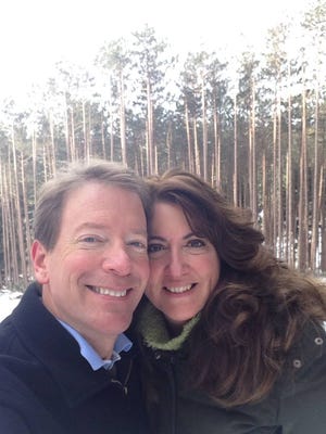 My husband, Mike, and I loved to hike. This photo was taken in Huntingdon County as we walked through the woods on a snowy day in January. Mike died unexpectedly in 2018, just months before our 20th wedding anniversary.