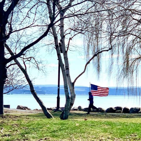 Marine veteran Eric Morehouse, shown here running 
