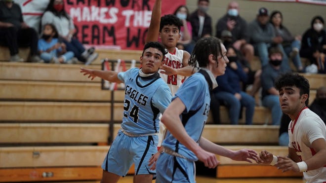 San Angelo TLCA's Jaidden Villanueva (24) was voted the Standard-Times Boys Basketball Player of the Week for games played Dec. 28-Jan. 2, 2021.