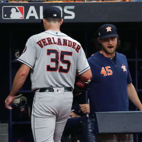 Justin Verlander and Gerrit Cole with the Houston 