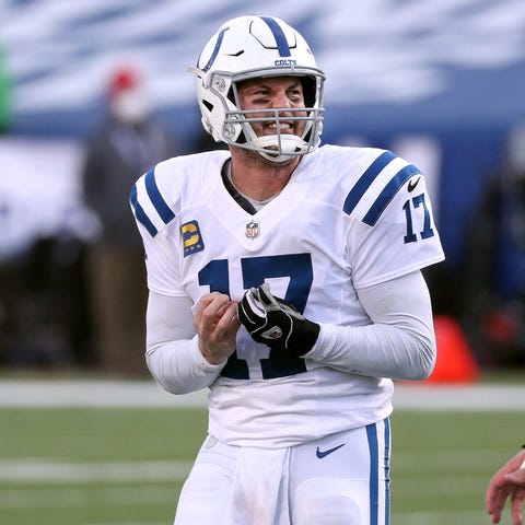 Colts quarterback Philip Rivers reacts during the 