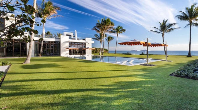 Facing 150 feet of oceanfront, a new estate built on property once owned by former President Donald Trump set a Palm Beach price record when it sold in February for $122.7 million.  Handling the buyer’s side was broker Ryan Serhant of Serhant, who worked in collaboration with agent Christopher Leavitt of Douglas Elliman Real Estate.