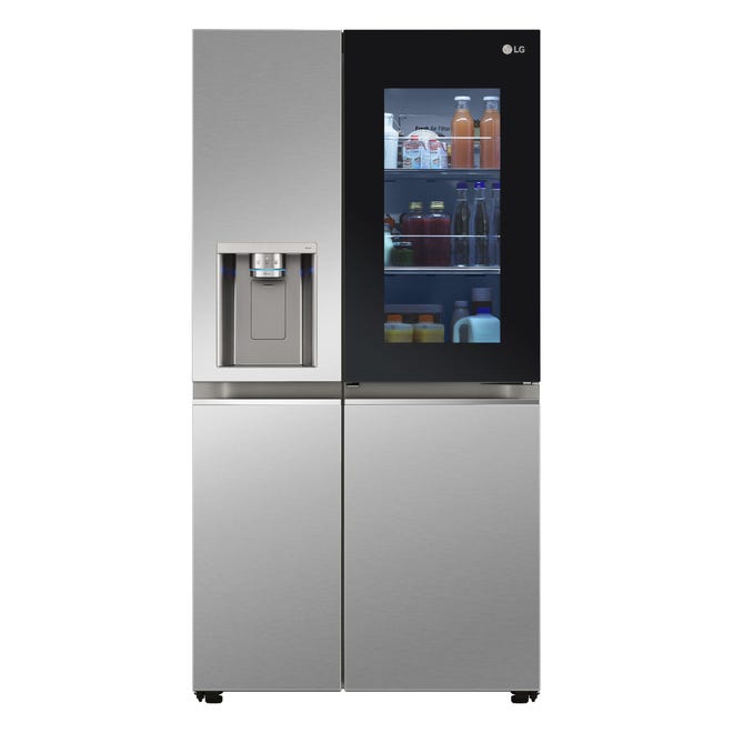 LG's newly revamped InstaView Door-in-Door refrigerator has a larger glass panel to see inside without opening the door.
