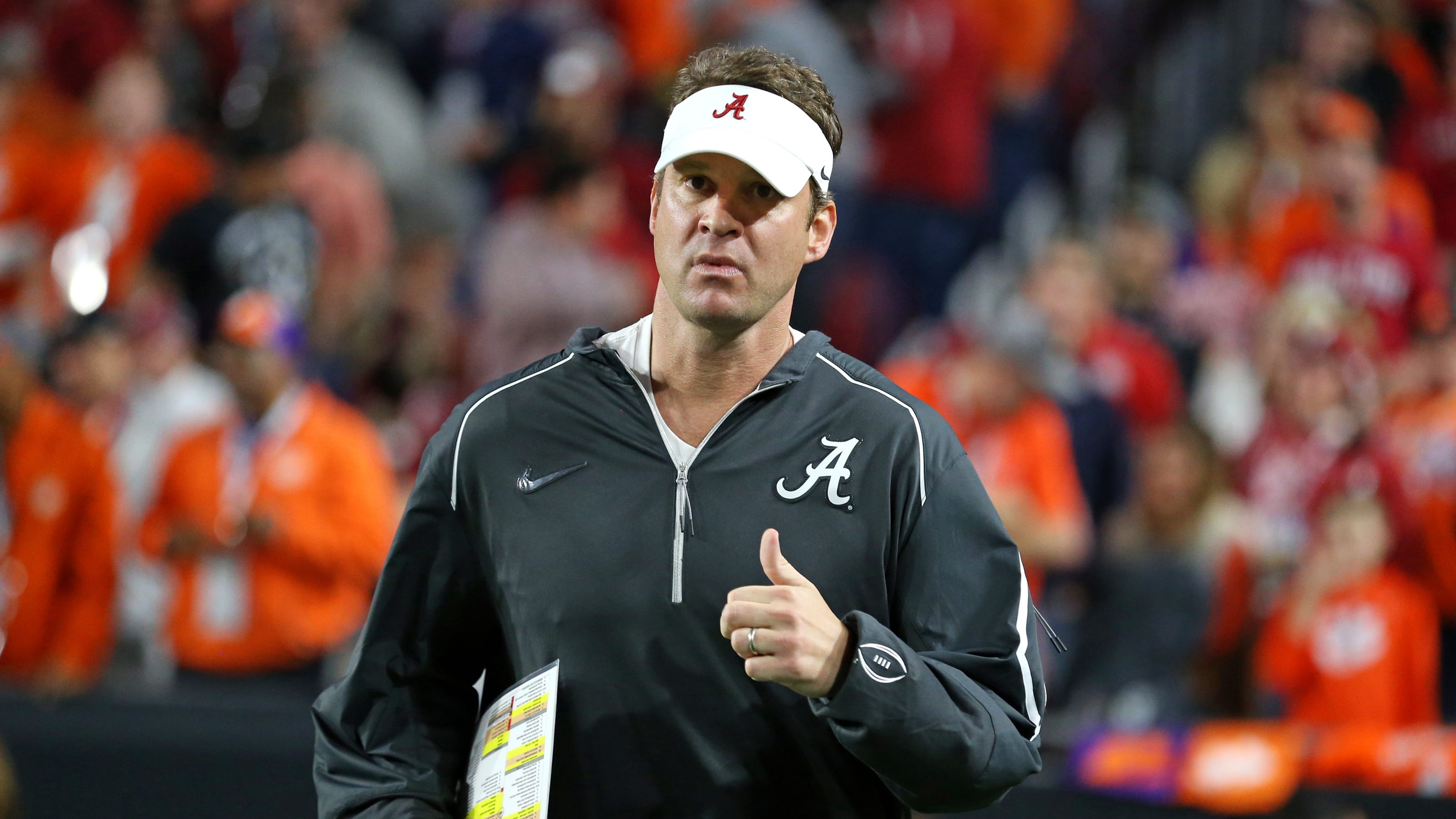 Lane Kiffin joins Alabama NFL players in suite at CFP Championship