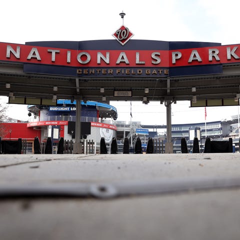 Nationals Park sits empty before the 2020 MLB seas