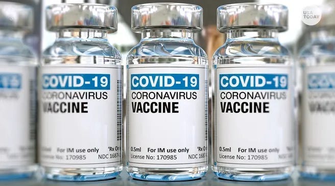 COVID-19 vaccine vials.